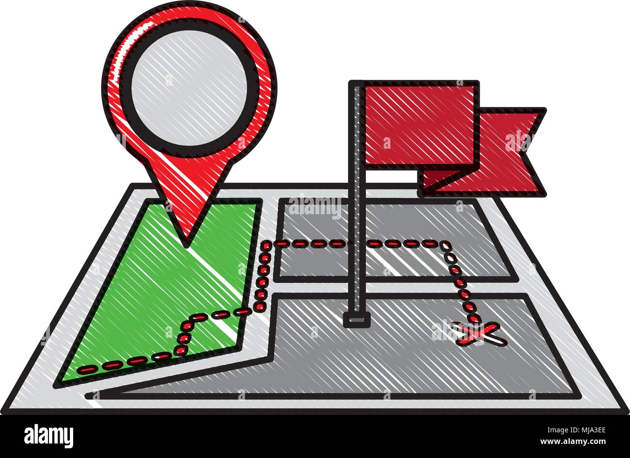 gps navigation flag pointer city place mark vector illustration Stock ...