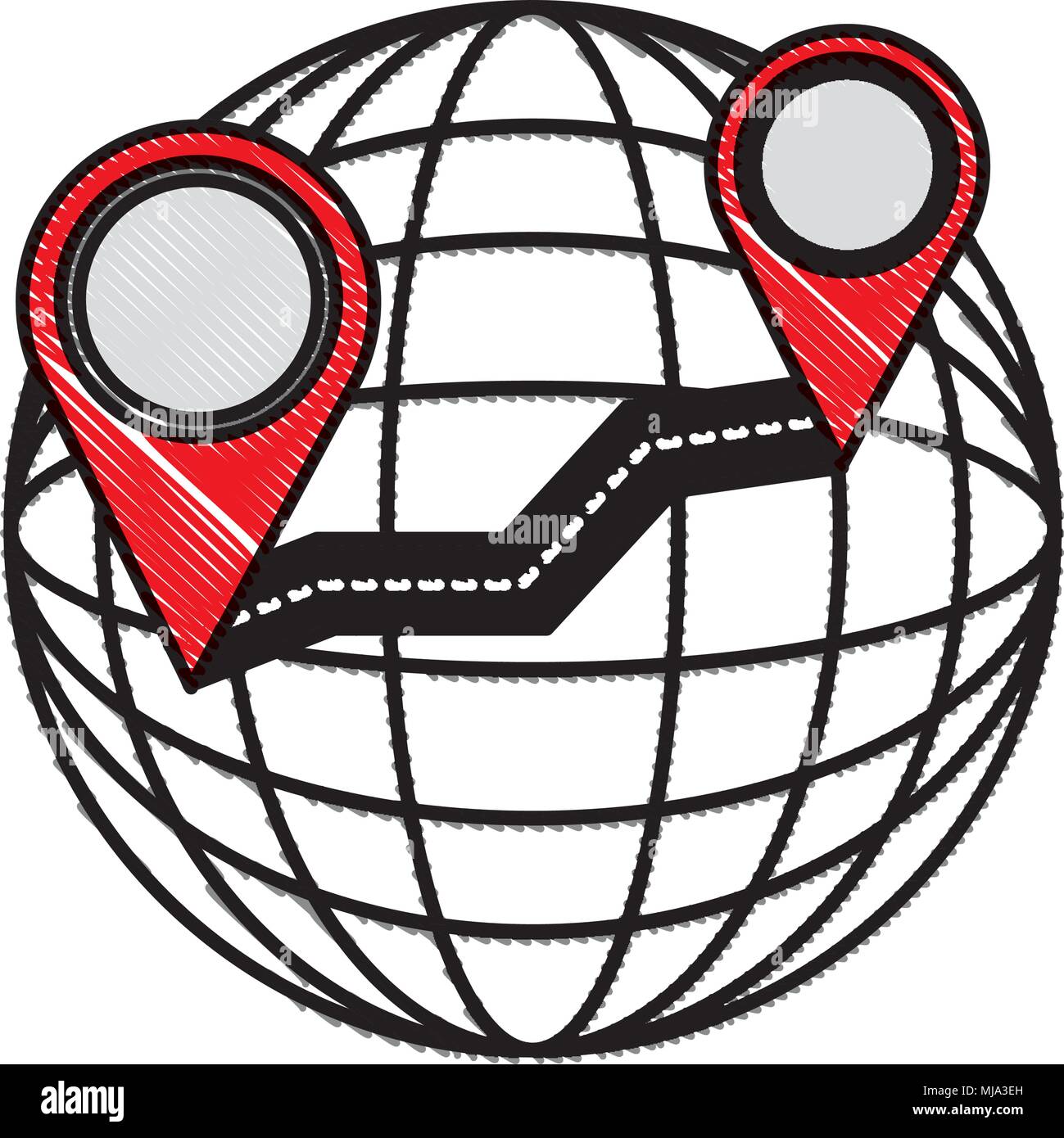 gps navigation global road destination pin map vector illustration ...
