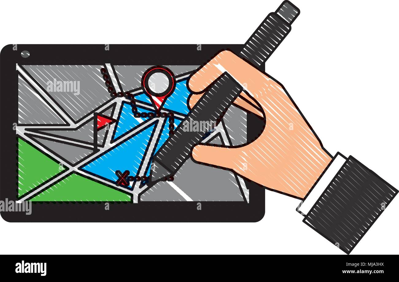 Global Map Gps Navigation Route Flag Pointer Pin Vector Illustration