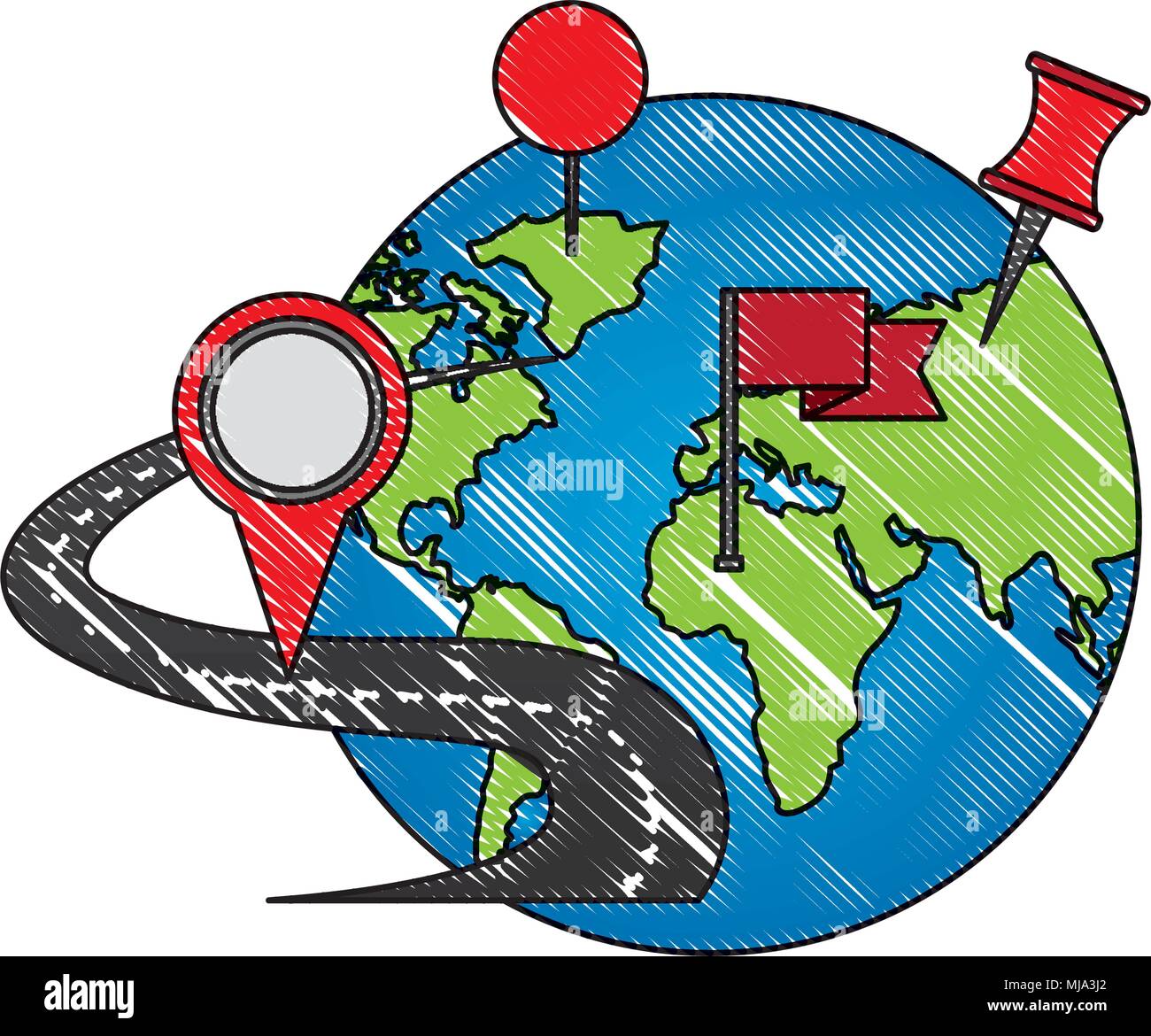 location on global map pin gps navigation concept vector illustration ...