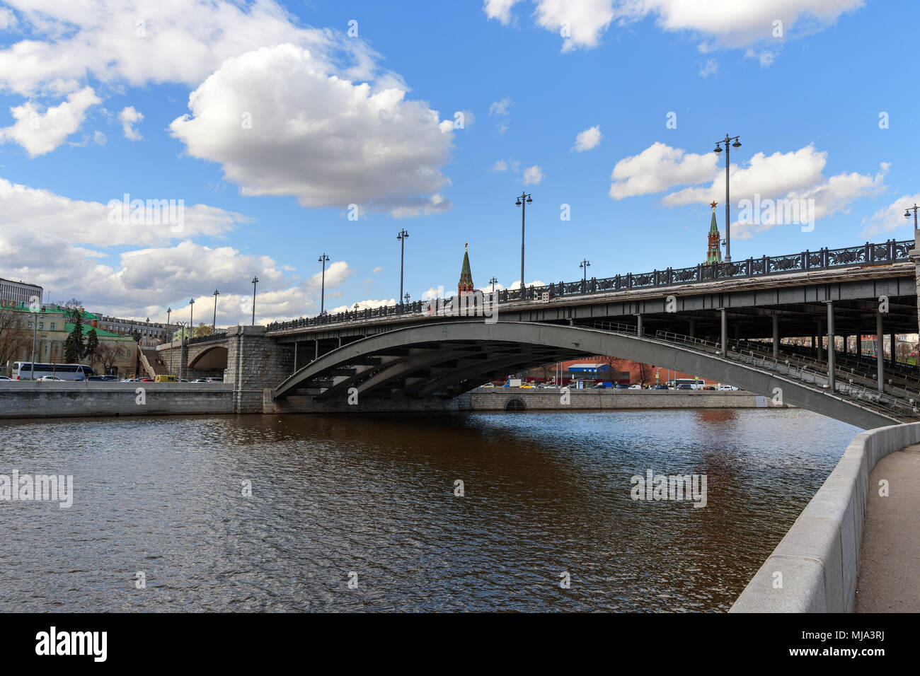 Bolshoy Kamenny Bridge over Moskva River in Moscow. Russia Stock Photo