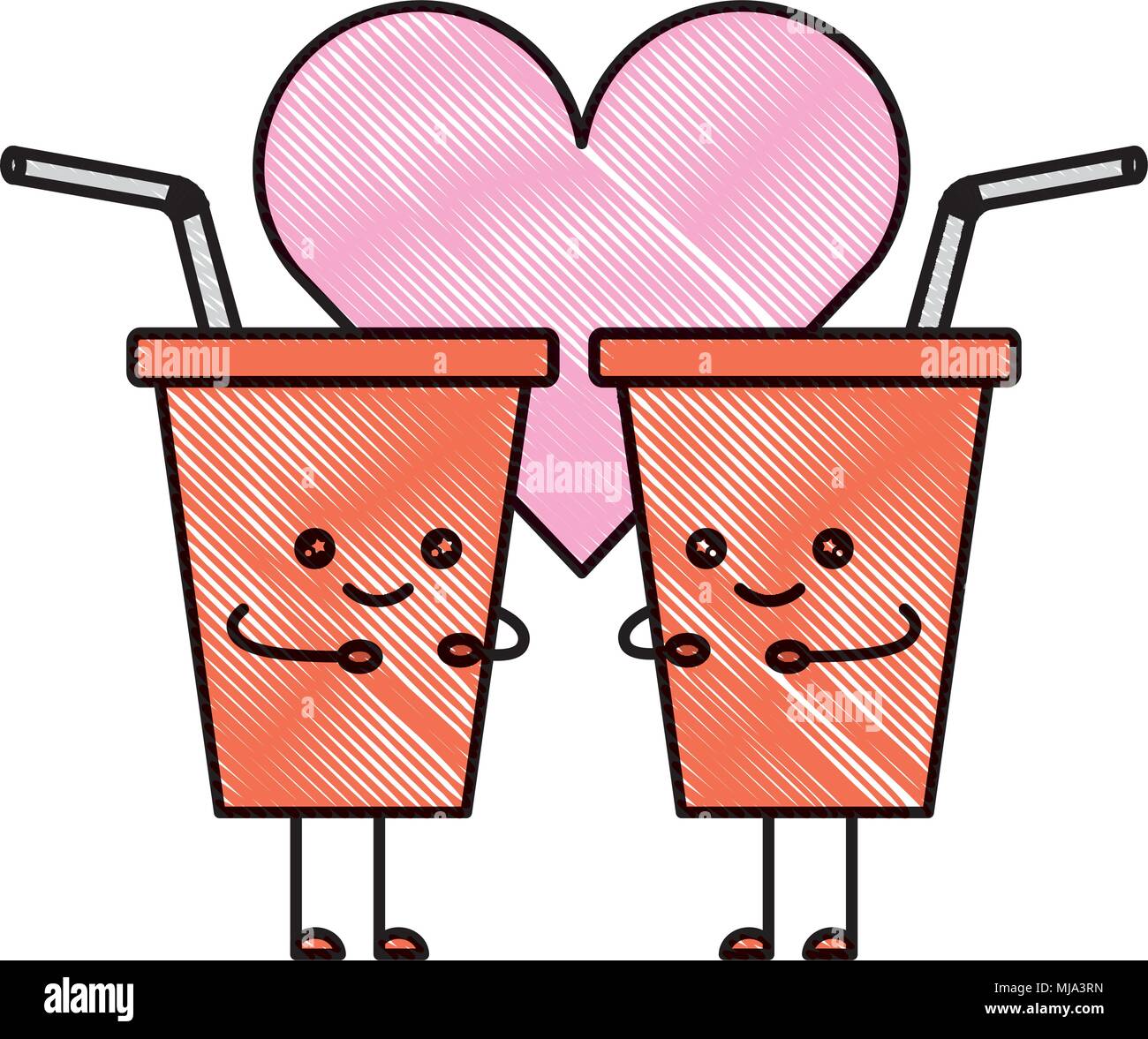 Kawaii Takeaway Coffee Cups Love Cartoon Vector Illustration Stock Vector Image Art Alamy Coffee cups cartoon 1 of 101. https www alamy com kawaii takeaway coffee cups love cartoon vector illustration image183390025 html