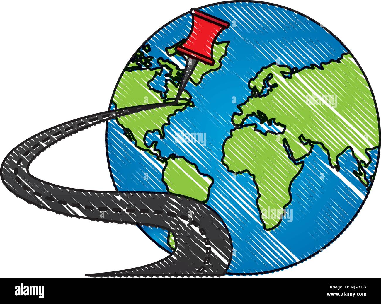 world map route location gps navigation vector illustration Stock ...