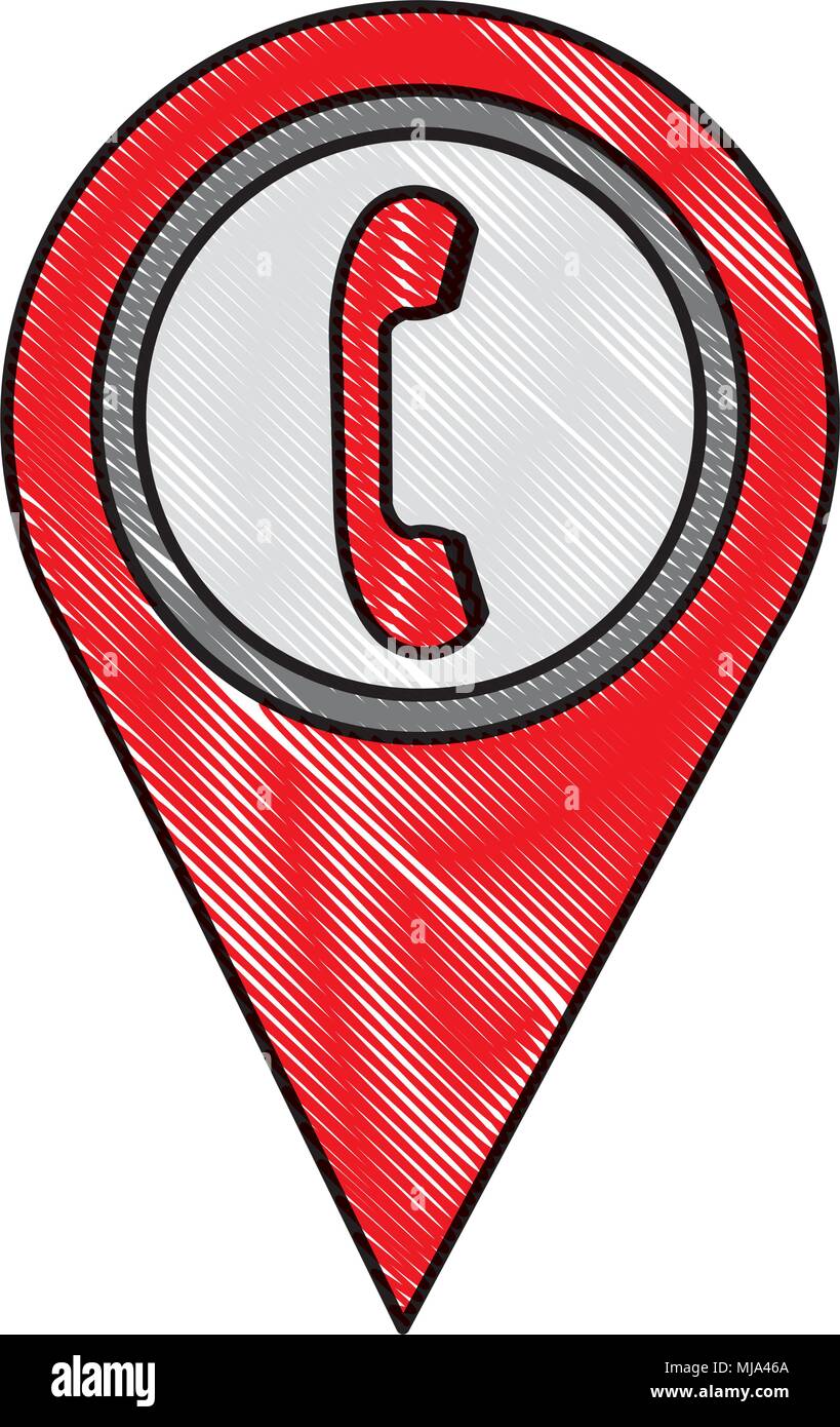 gps navigation pointer pin map telephone service vector illustration ...