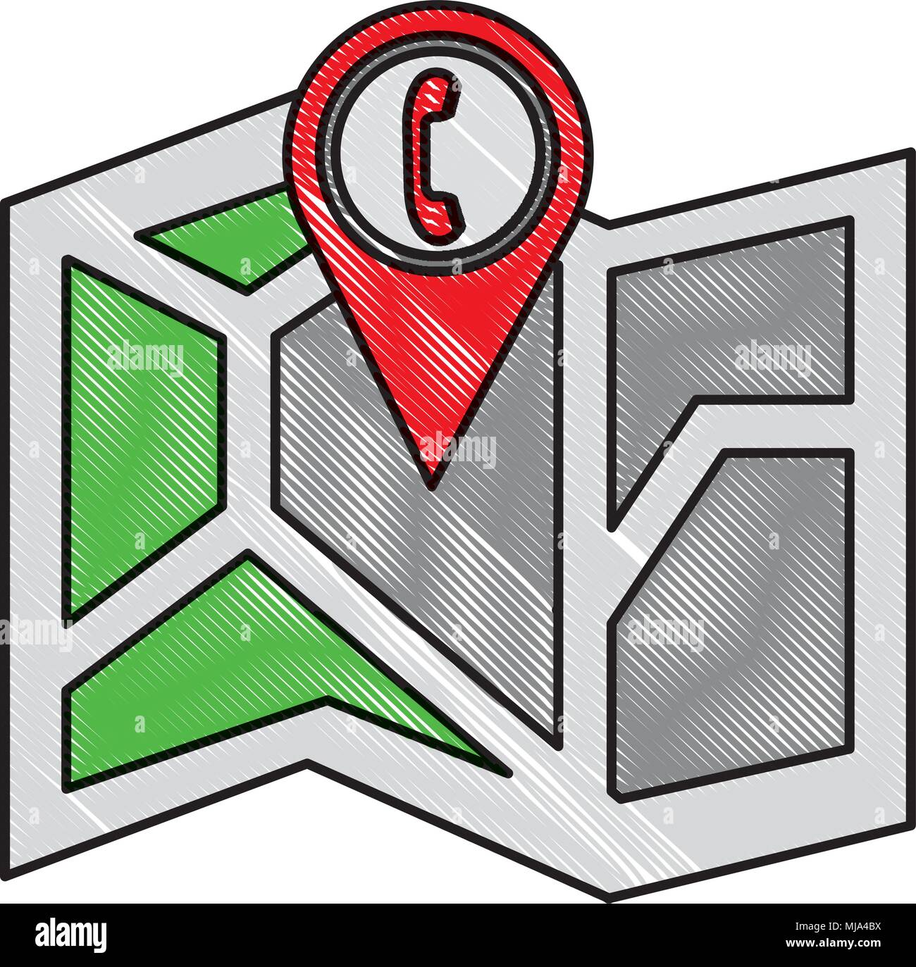gps navigation map pin mark telephone vector illustration Stock Vector ...