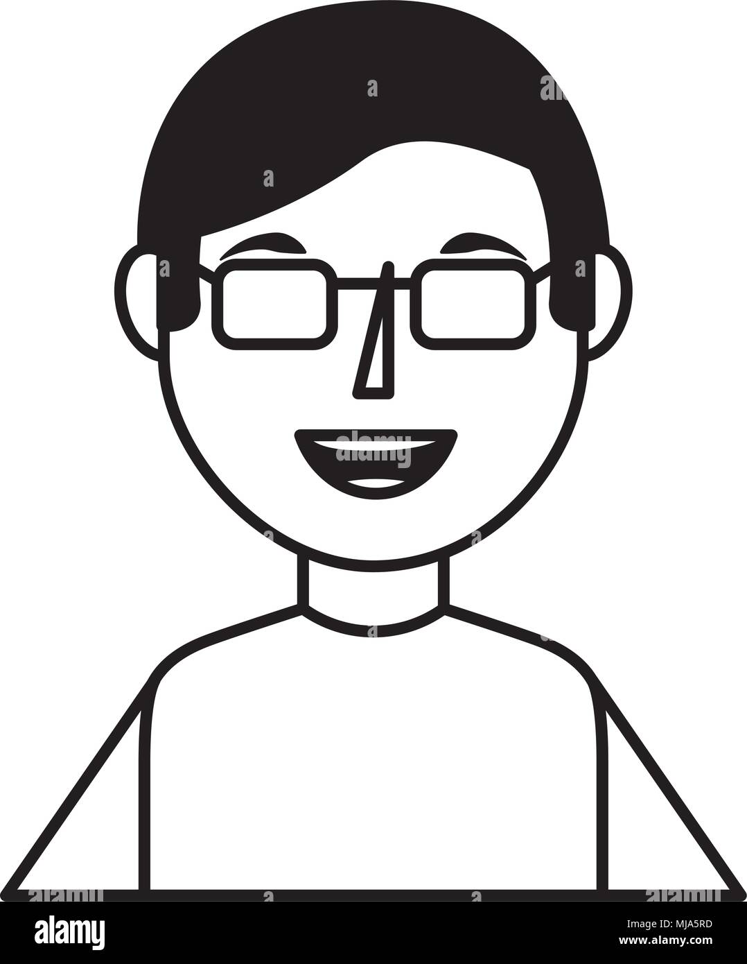 young man portrait character image vector illustration Stock Vector ...