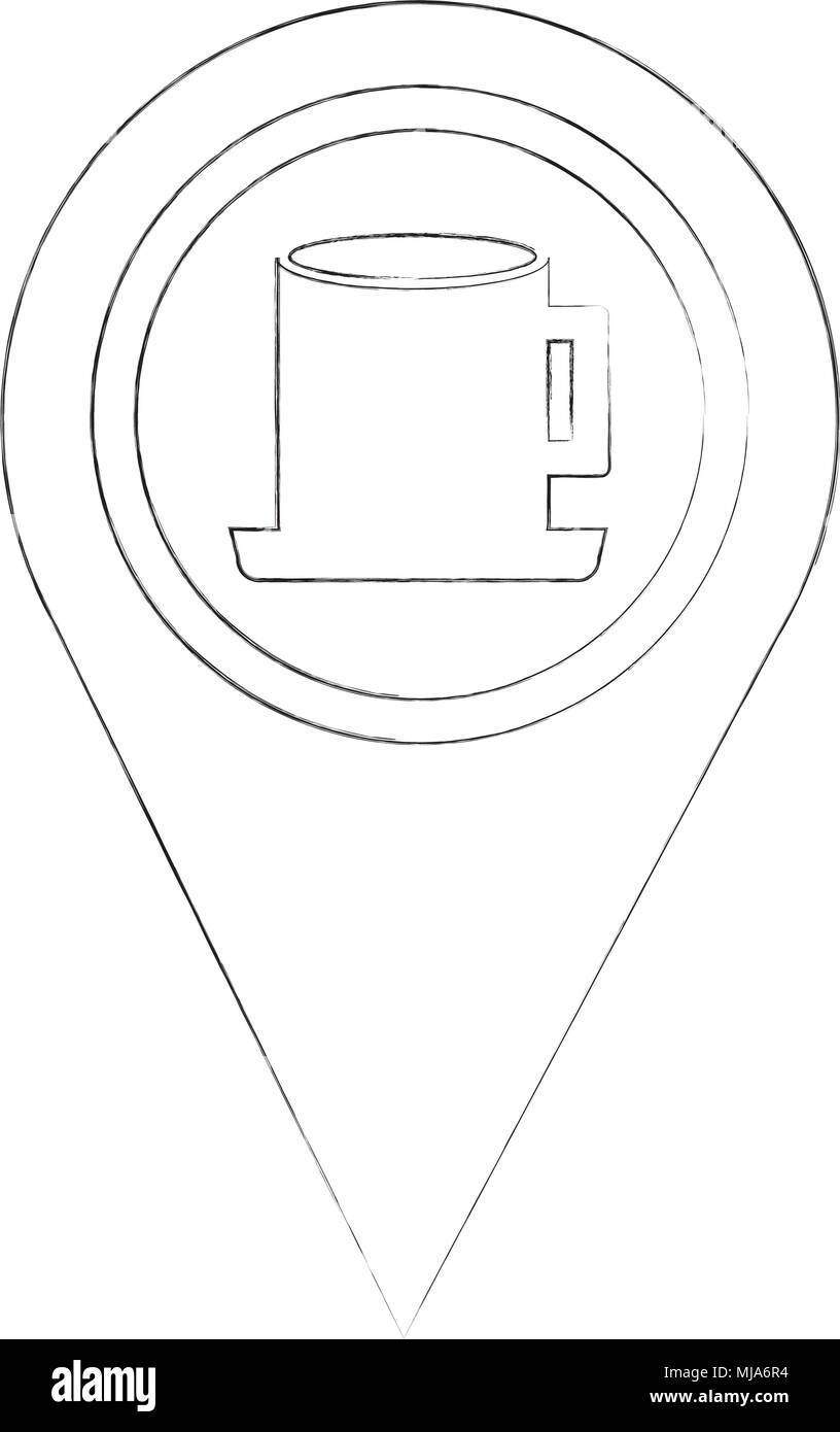 coffee cup shop pointer gps navigation location image vector ...