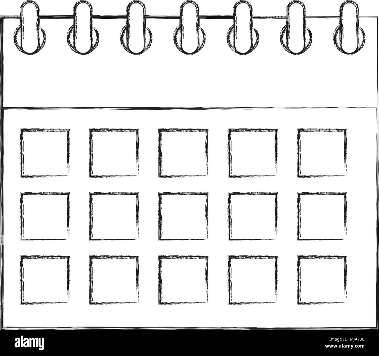 calendar planning month date time vector illustration sketch Stock