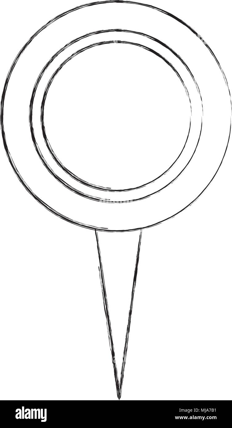 round pointer map location icon vector illustration sketch Stock Vector ...