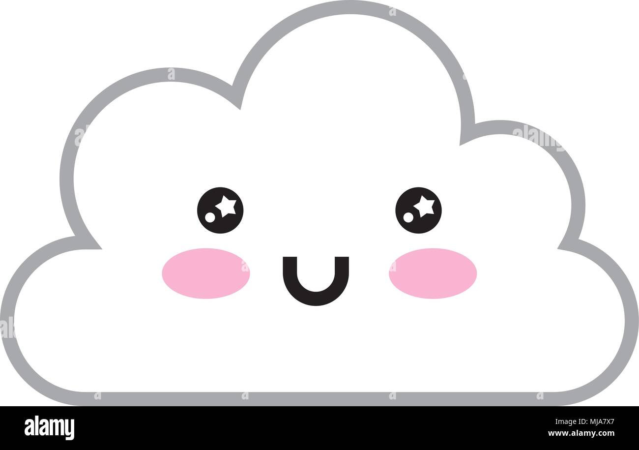 cute cloud kawaii character vector illustration design Stock Vector ...