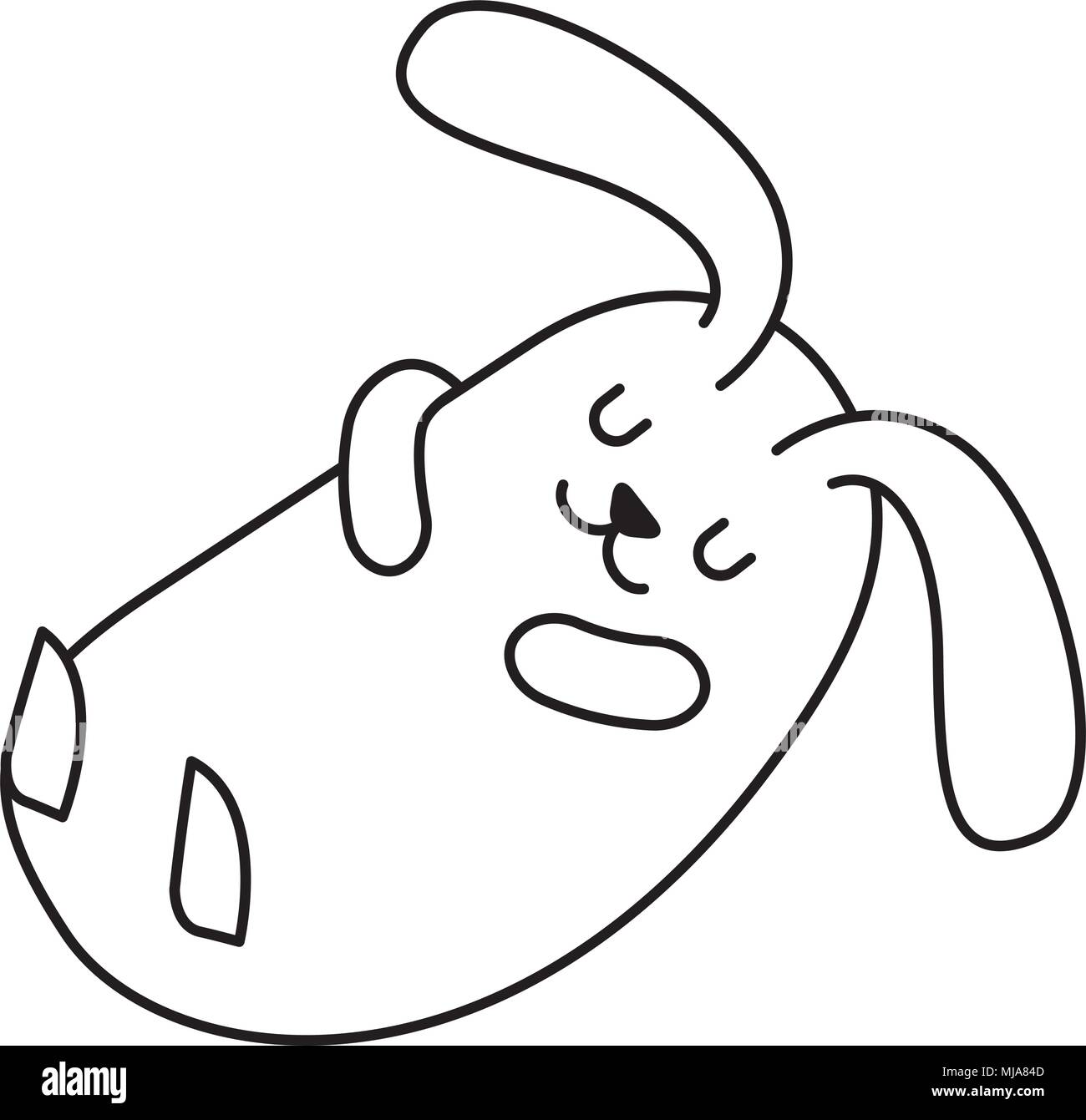 Cartoon resting bunny isolated illustration Stock Vector Images
