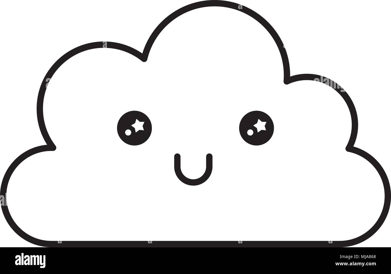 cute cloud kawaii character vector illustration design Stock Vector ...