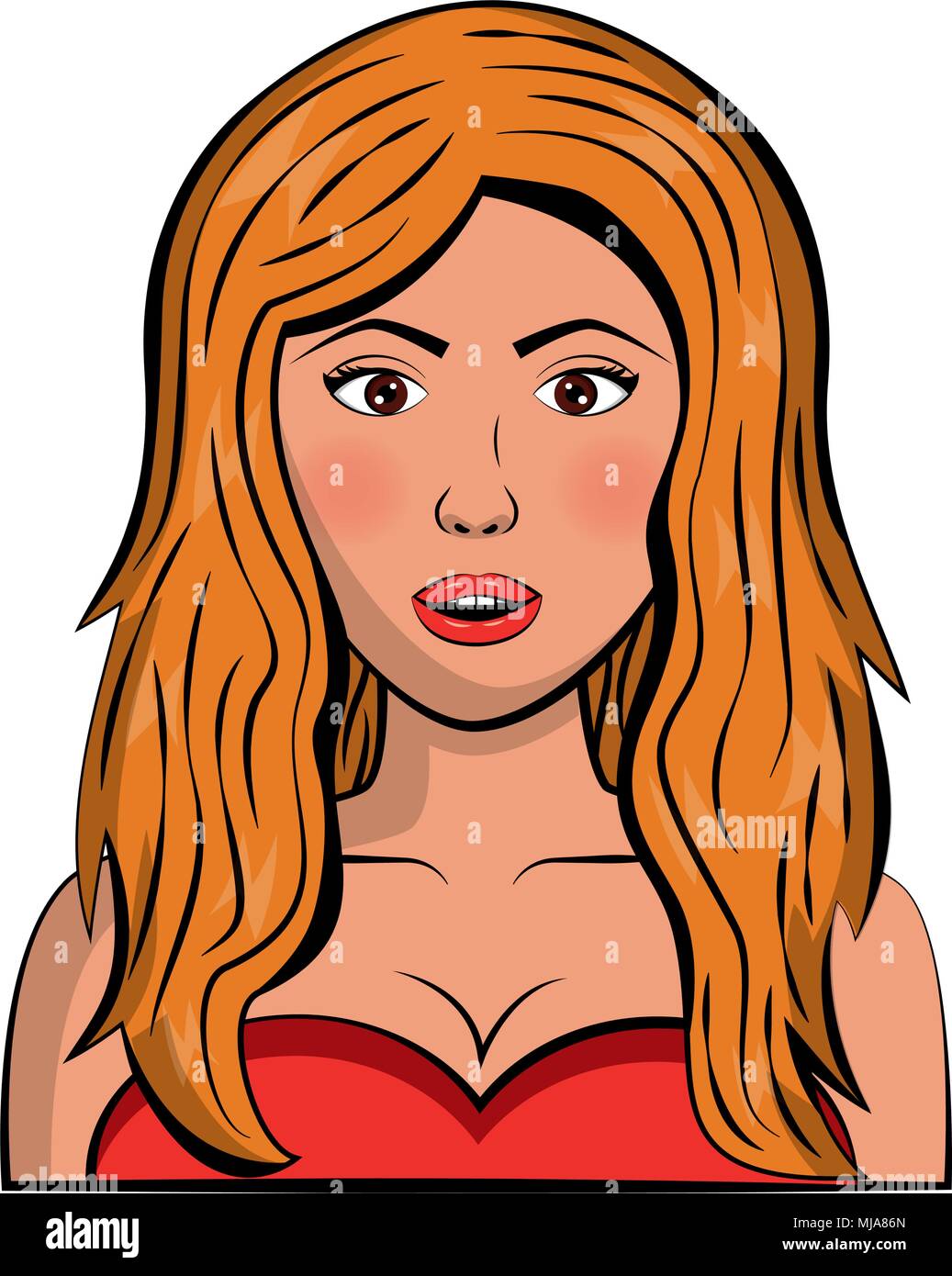 woman with long hair character pop art style vector illustration design  Stock Vector Image & Art - Alamy
