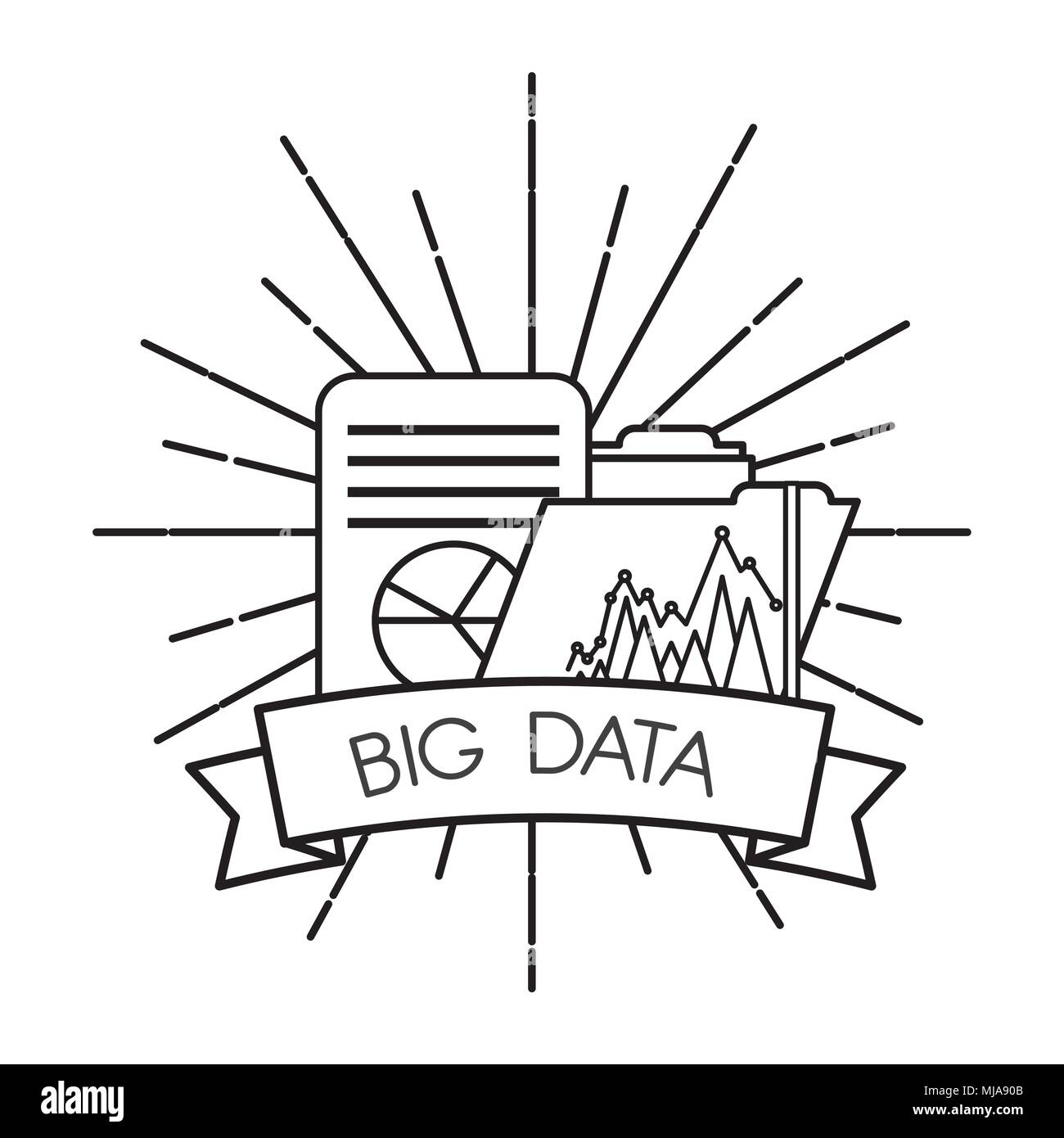 big data files report document white background vector illustration Stock Vector