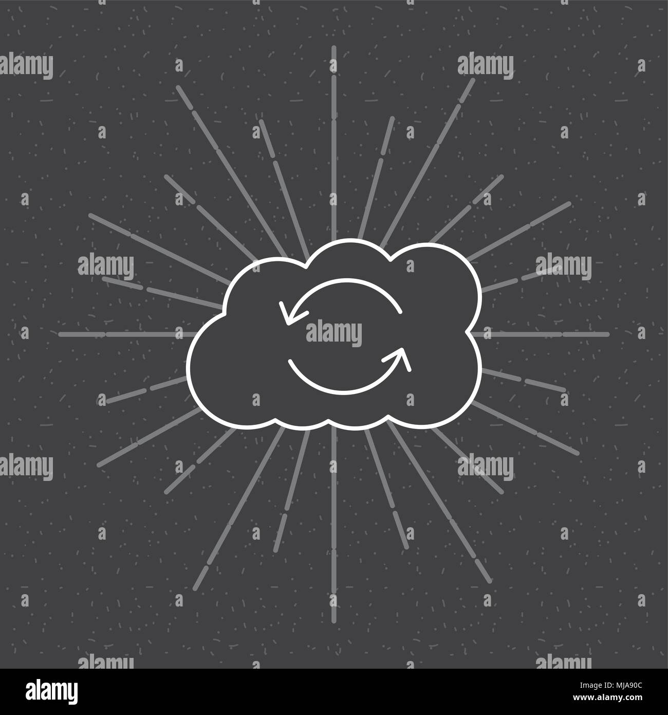 cloud computing storage refresh dark background vector illustration Stock Vector