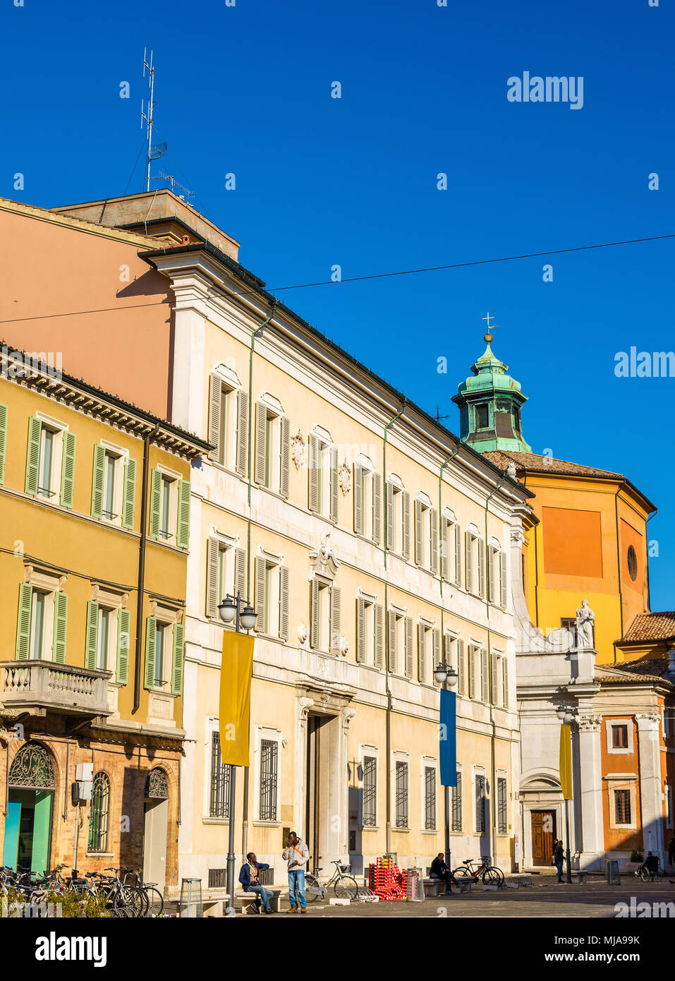 Buildings on Piazza del Popolo - Ravenna, Italy Stock Photo