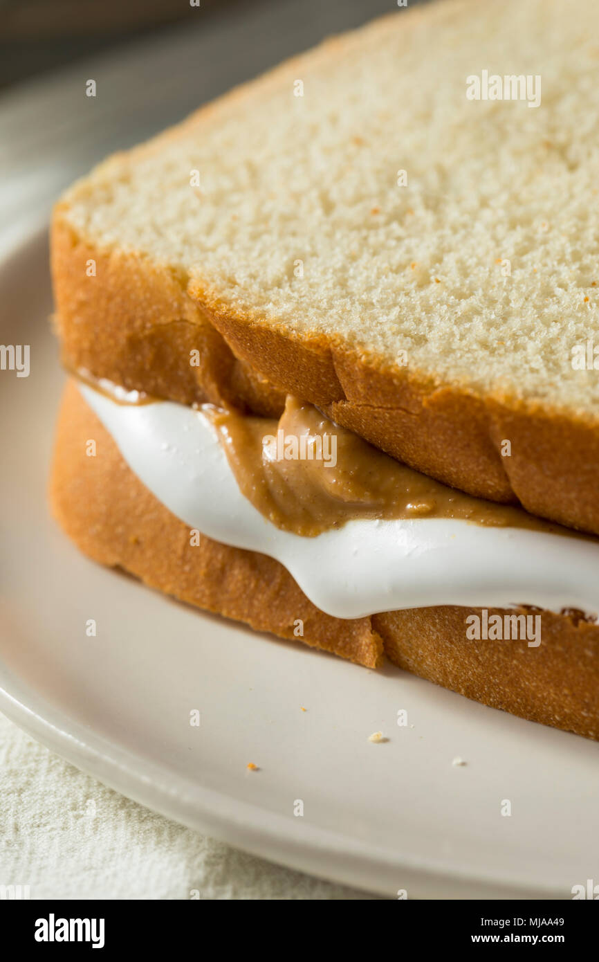 Homemade Fluffernutter Marshmallow Peanut Butter Sandwich for Kids