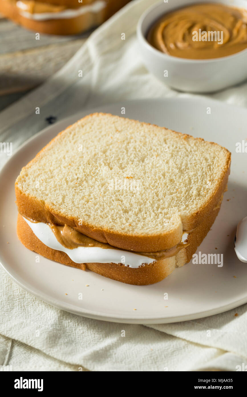 Homemade Fluffernutter Marshmallow Peanut Butter Sandwich for Kids
