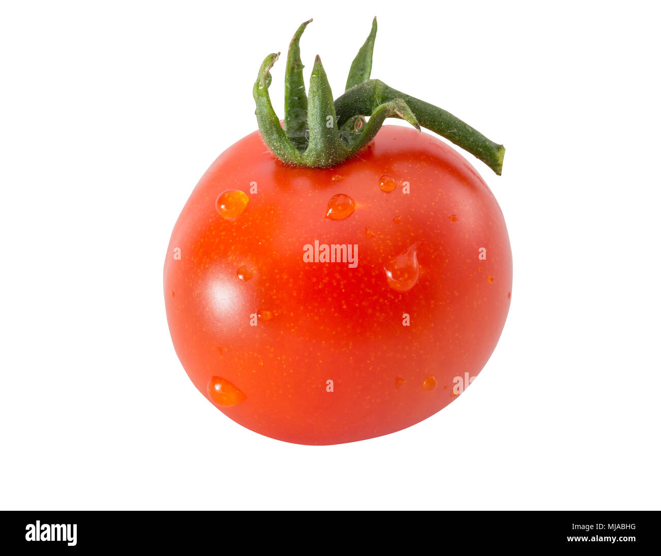 Water drops and entire tomato isolated on white background Stock Photo ...