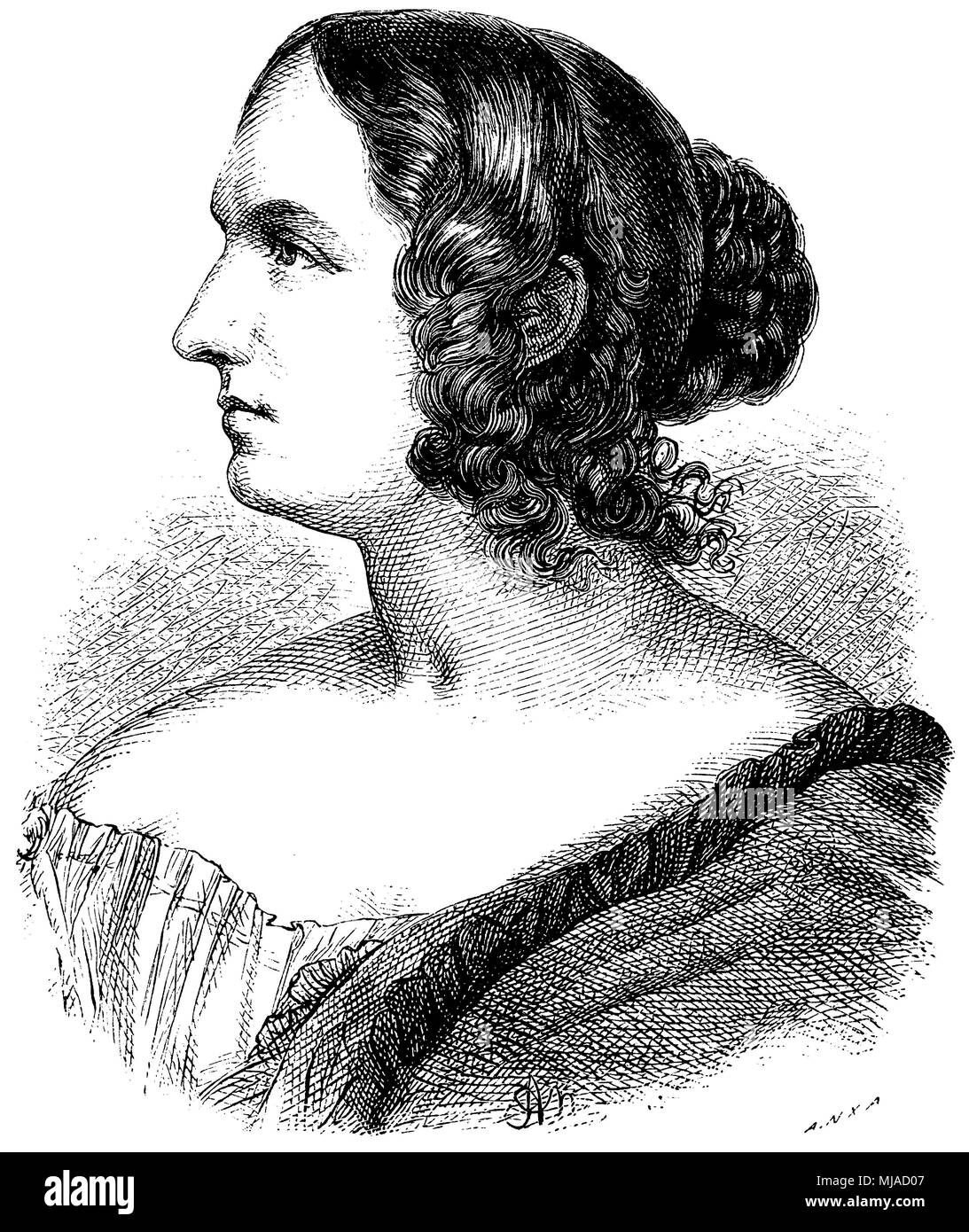 Wilhelmine Schröder- Devrient (born December 6, 1804 , died January 26, 1860 ), Stock Photo