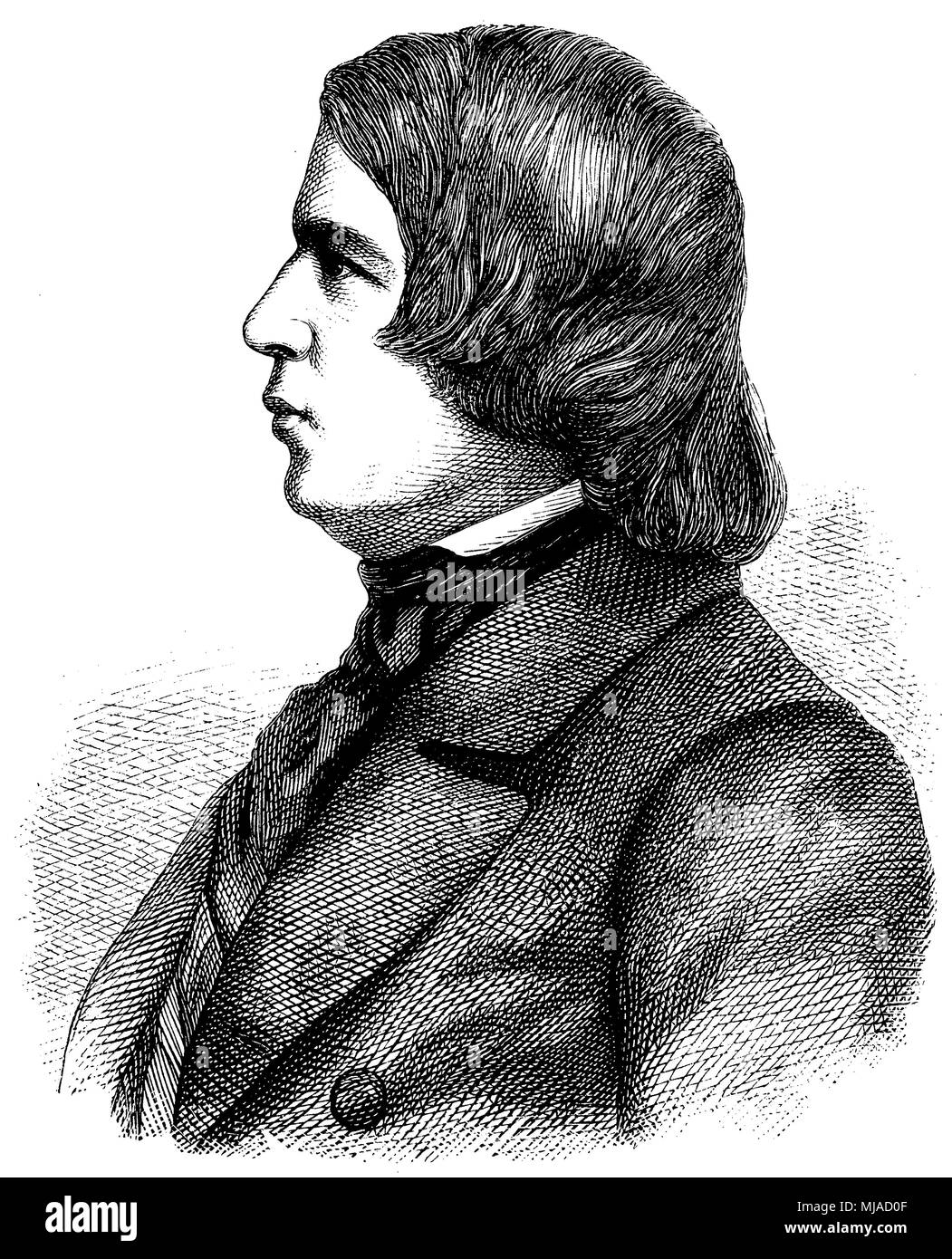 Robert Schumann (born June 8, 1810 , died July 29, 1856 ), Stock Photo