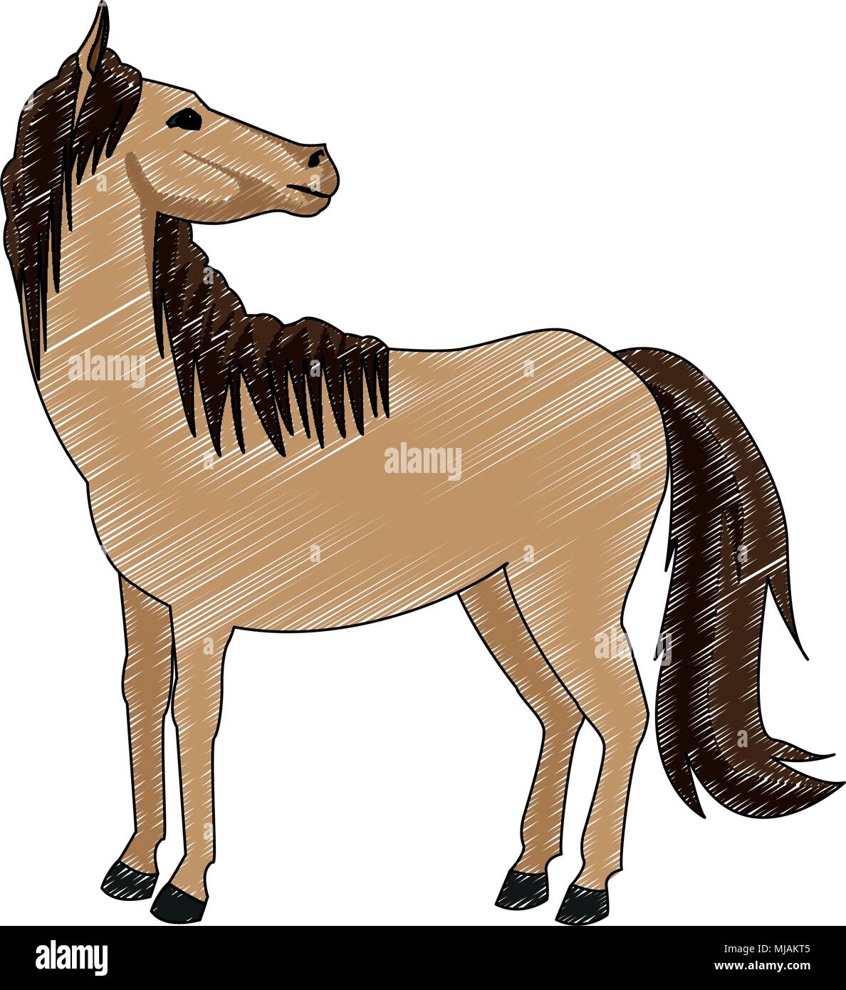 Horse cartoon isolated scribble Stock Vector Image & Art Alamy