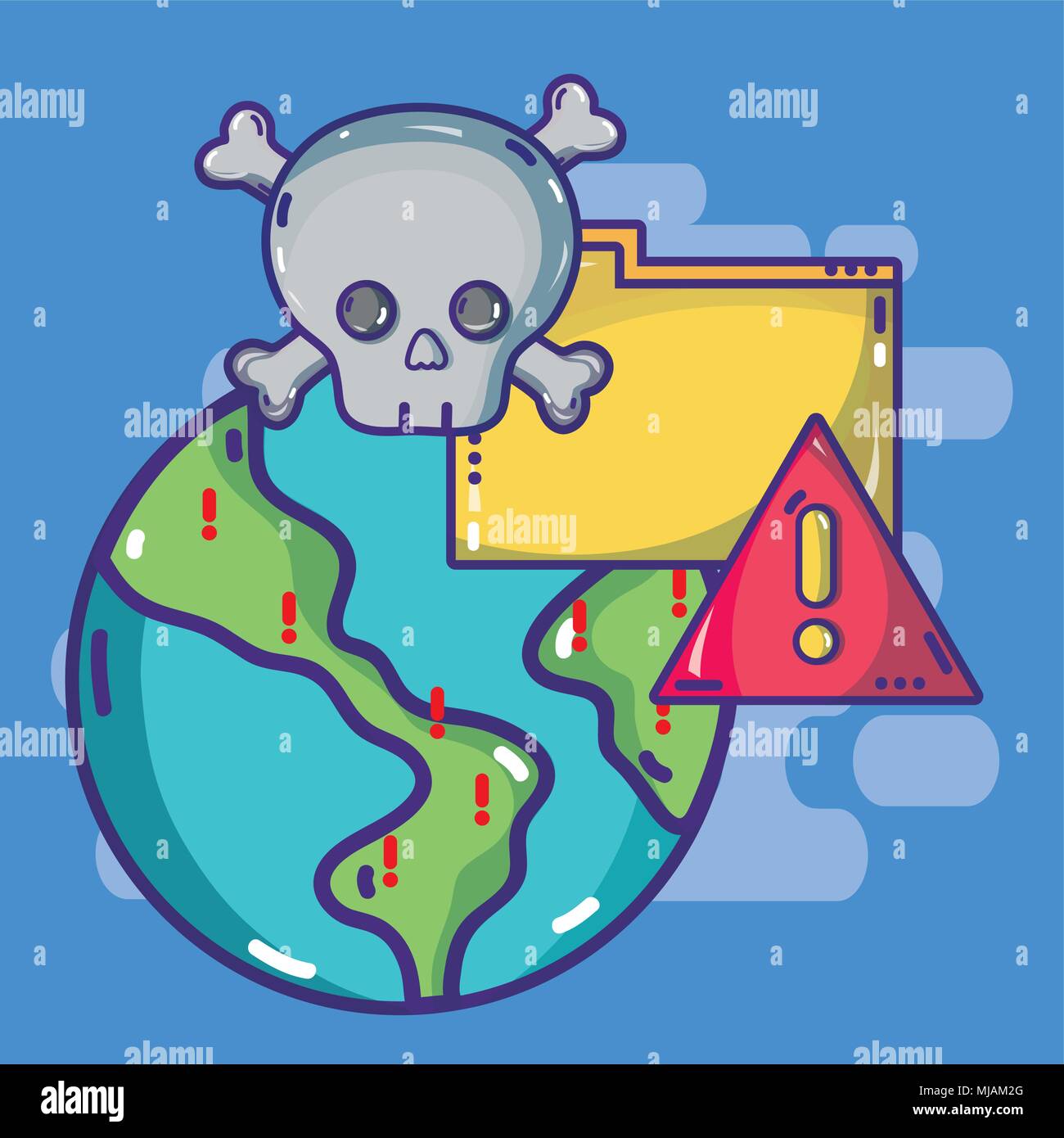 Cybercrimes around the world Stock Vector