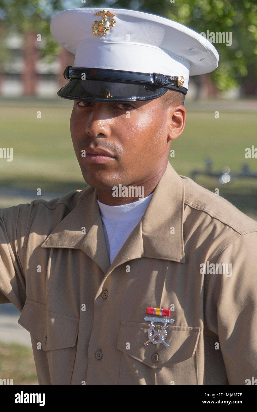 Pfc. Andys Lopez, honor graduate for Platoon 2033, Fox Company, 2nd ...