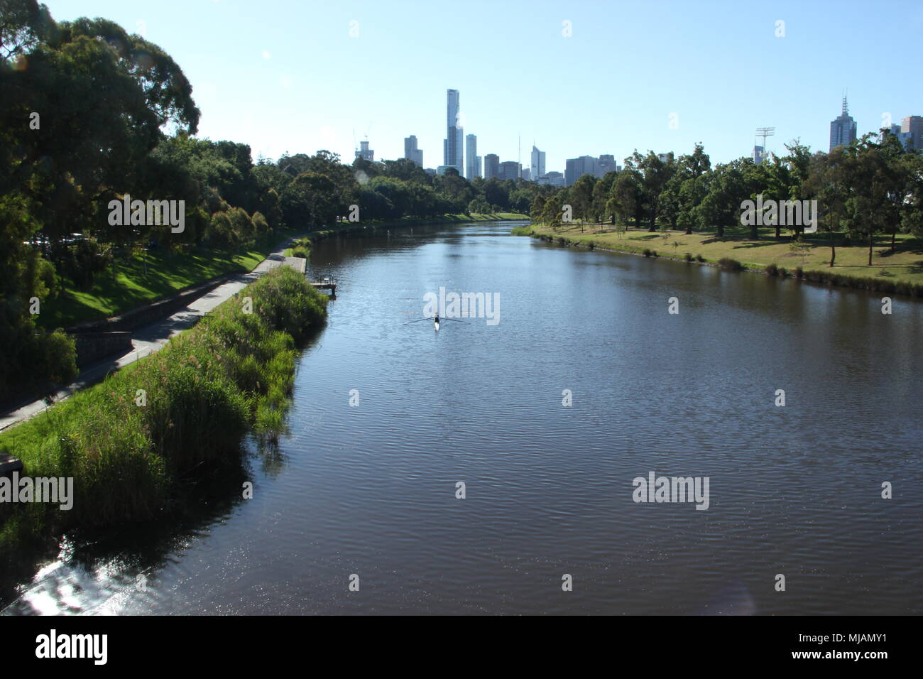 The Melbourne Skyline Stock Photo