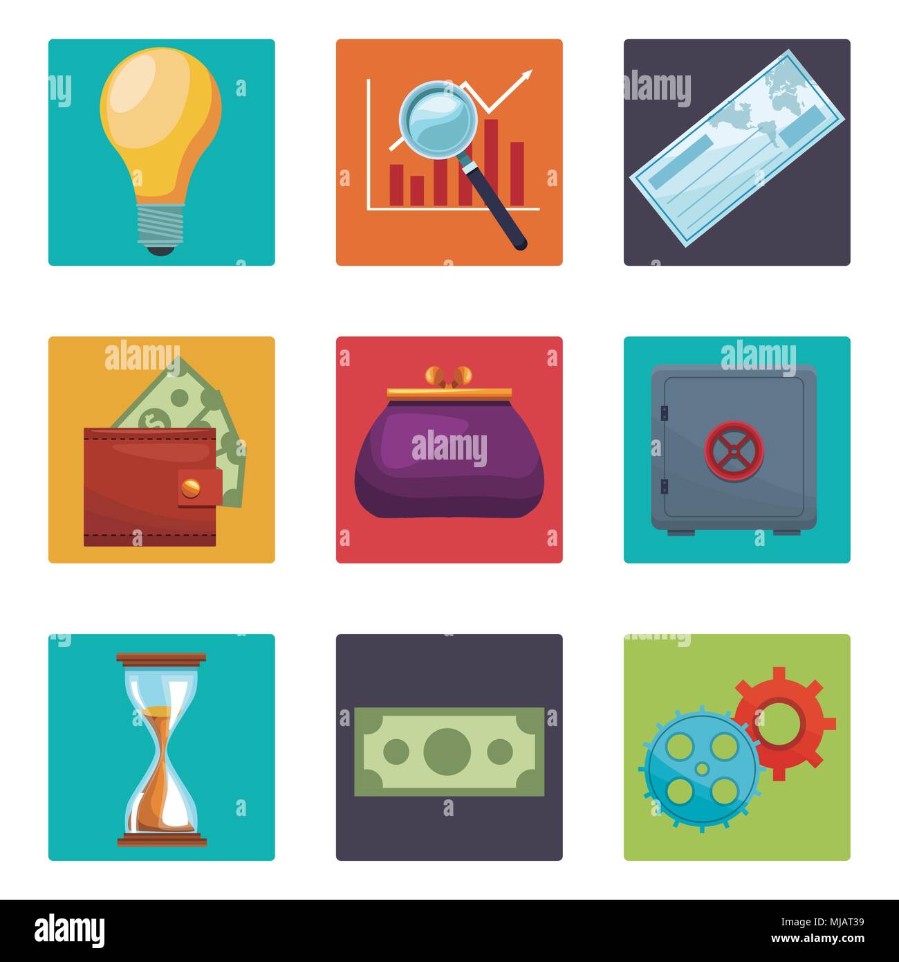 Set of money and bank icons Stock Vector Image & Art - Alamy