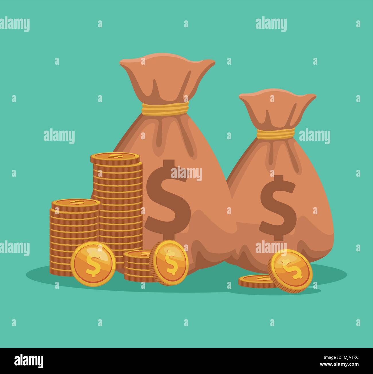 Money bags and coins Stock Vector Image & Art - Alamy