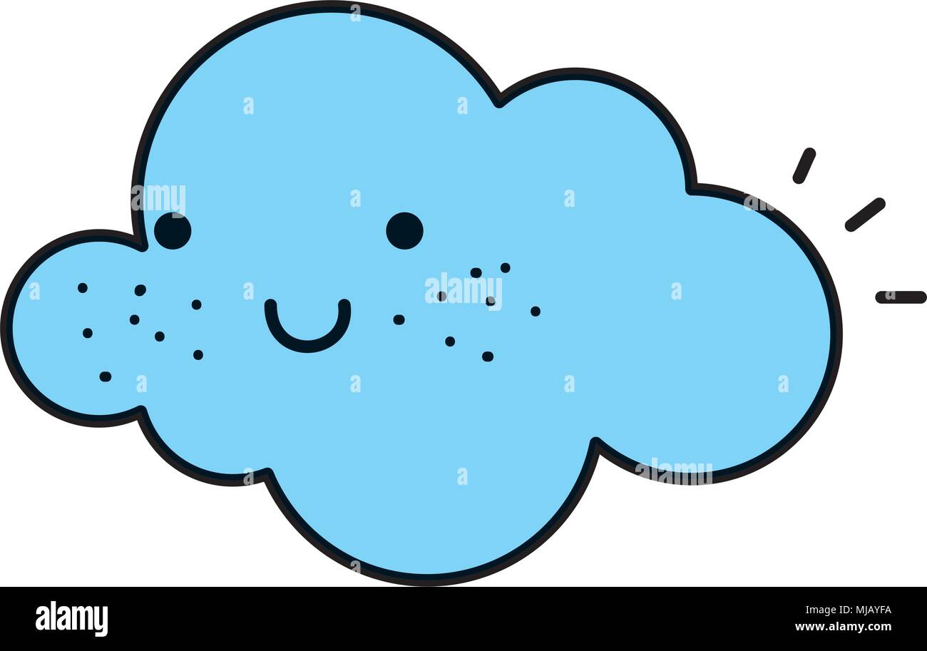 color kawaii happy cloud natural weather Stock Vector Image & Art - Alamy