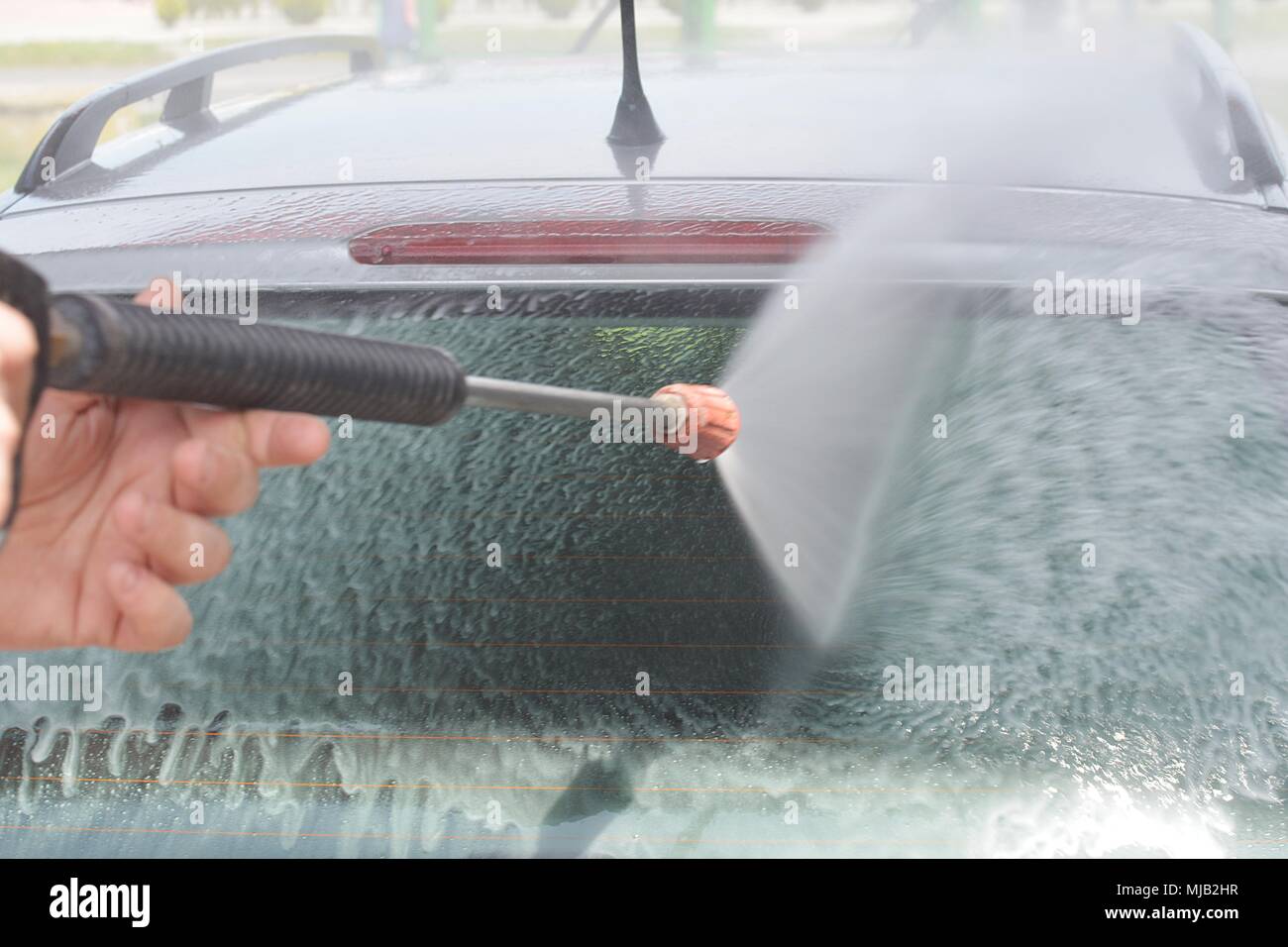hand washing car Stock Photo Alamy