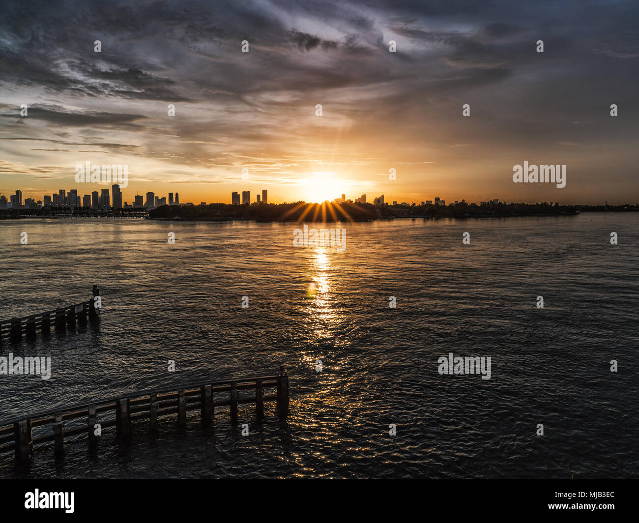 Sunset in Miami Stock Photo
