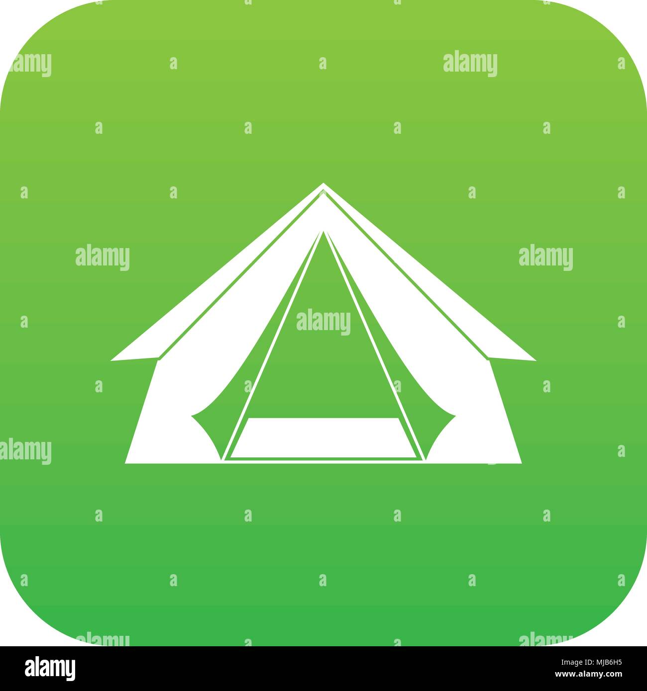 Tourist tent icon digital green for any design isolated on white vector ...