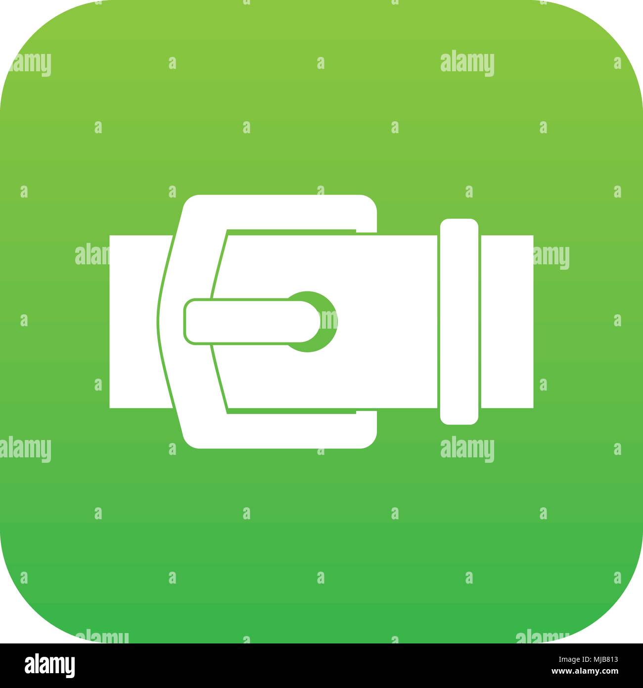 Elegant belt icon digital green Stock Vector