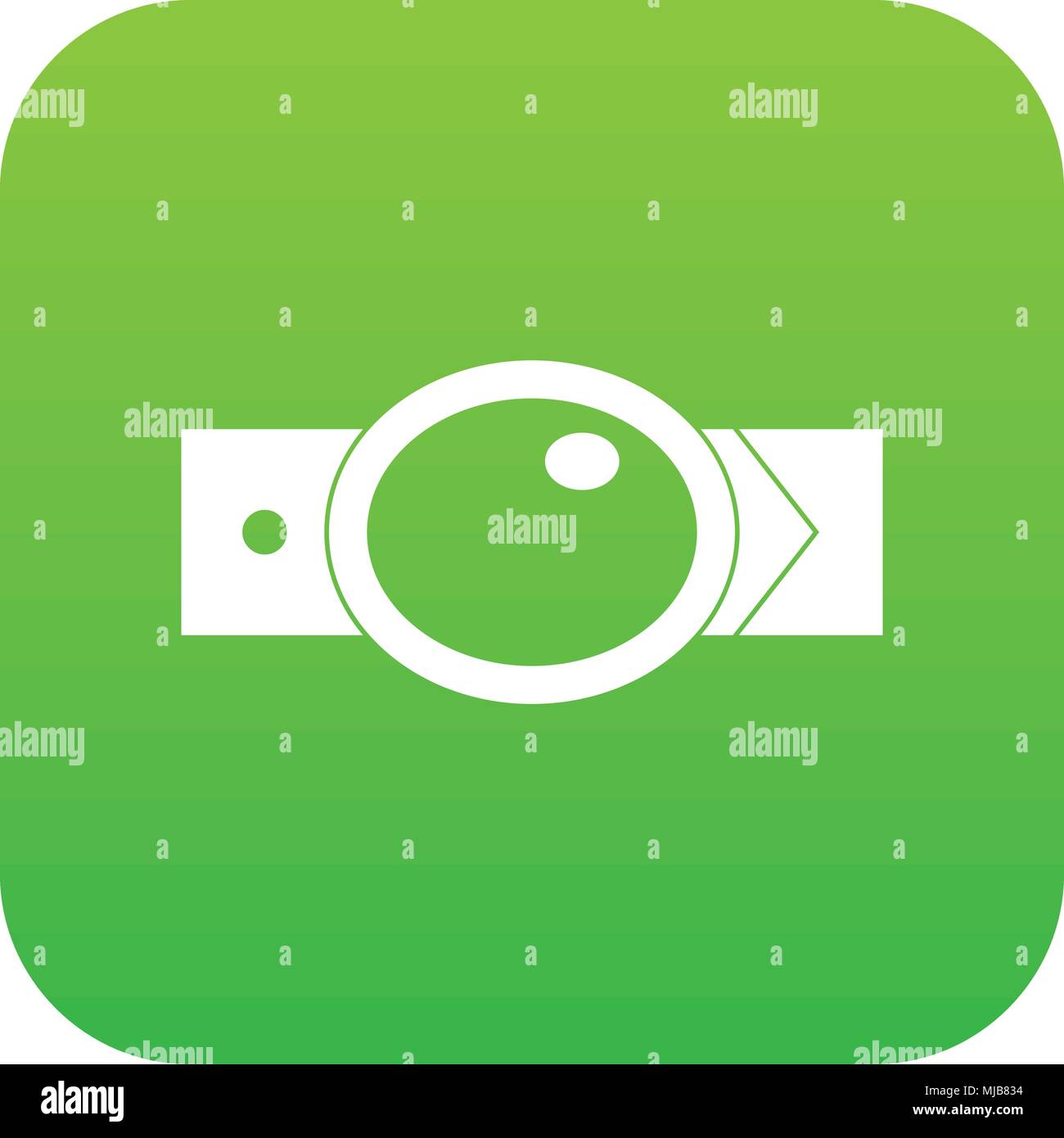 Belt with oval shaped buckle icon digital green Stock Vector