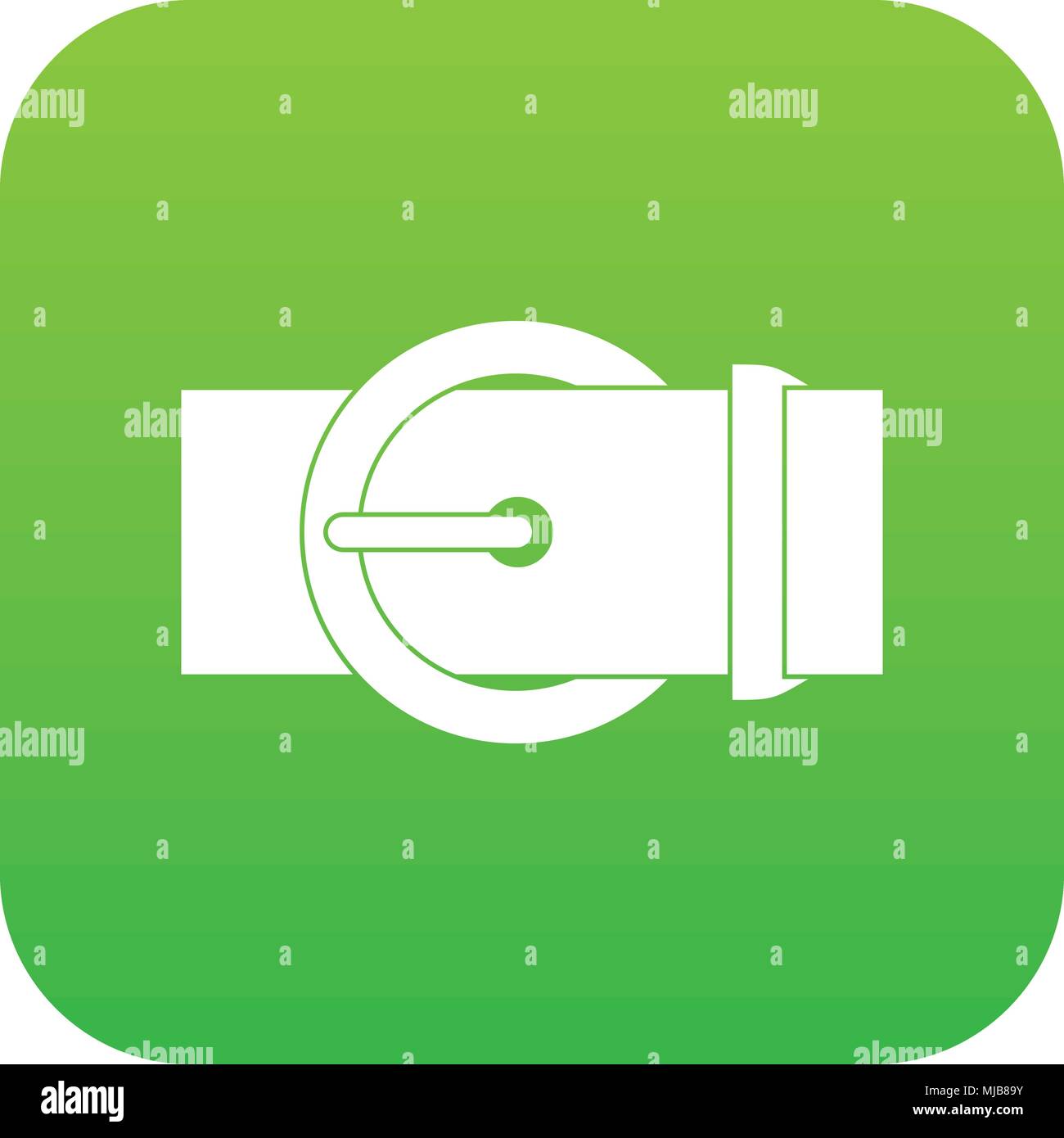 Circle belt buckle icon digital green Stock Vector