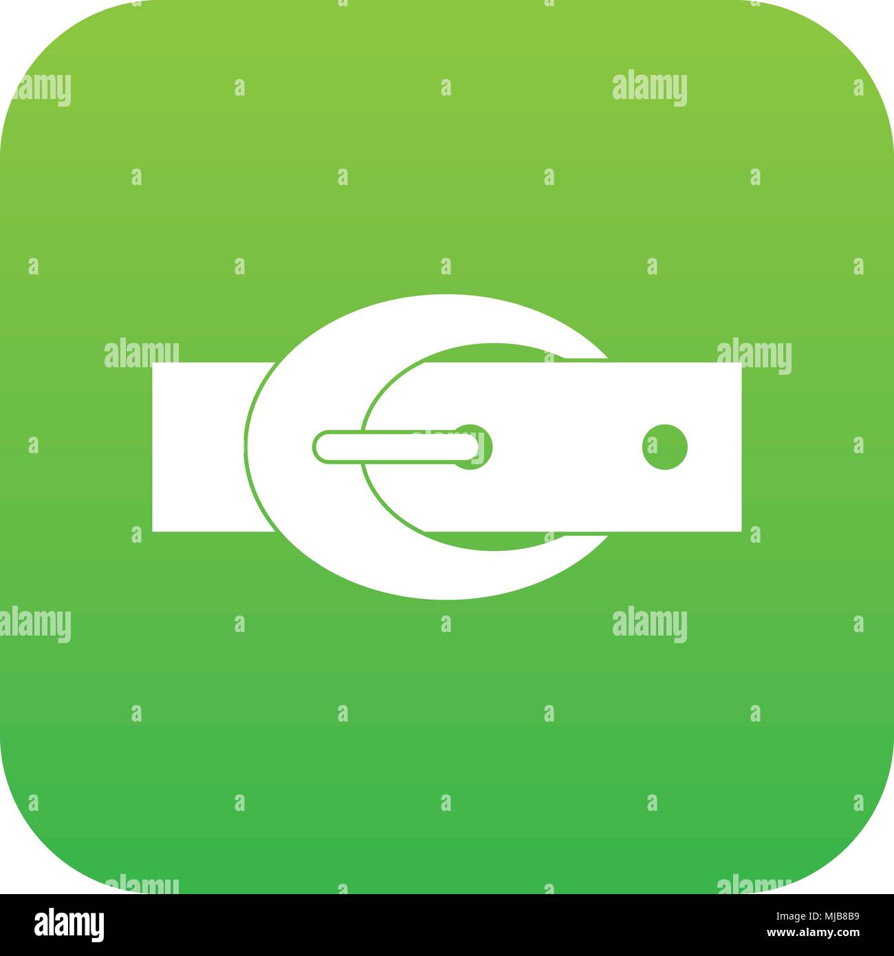 Oval belt buckle icon digital green Stock Vector