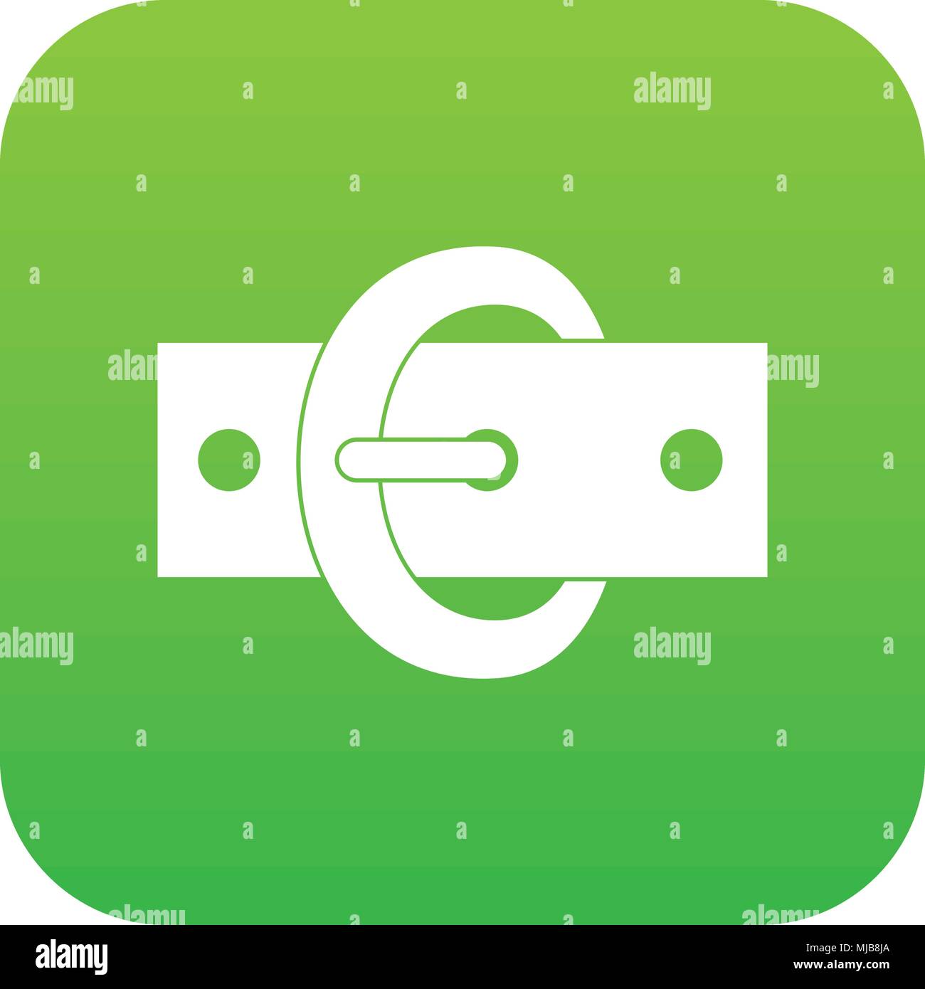 Buckle belt icon digital green Stock Vector