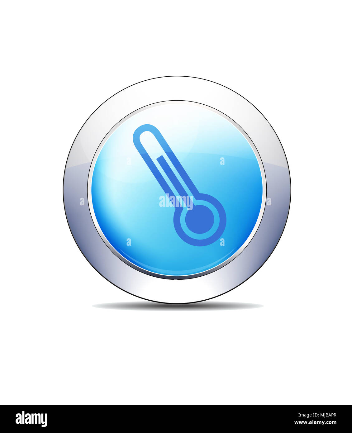 Blue Icon Button Thermometer Symbol Healthcare & Pharma Stock Photo