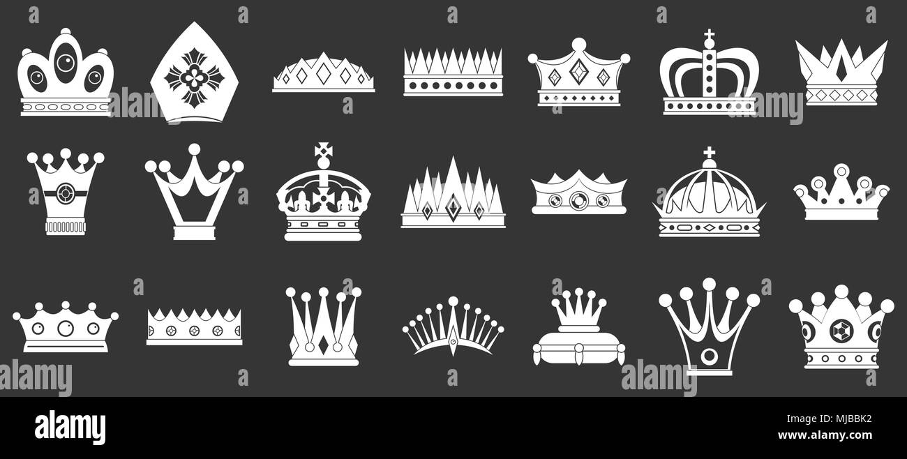 Crown icon set grey vector Stock Vector Image & Art - Alamy