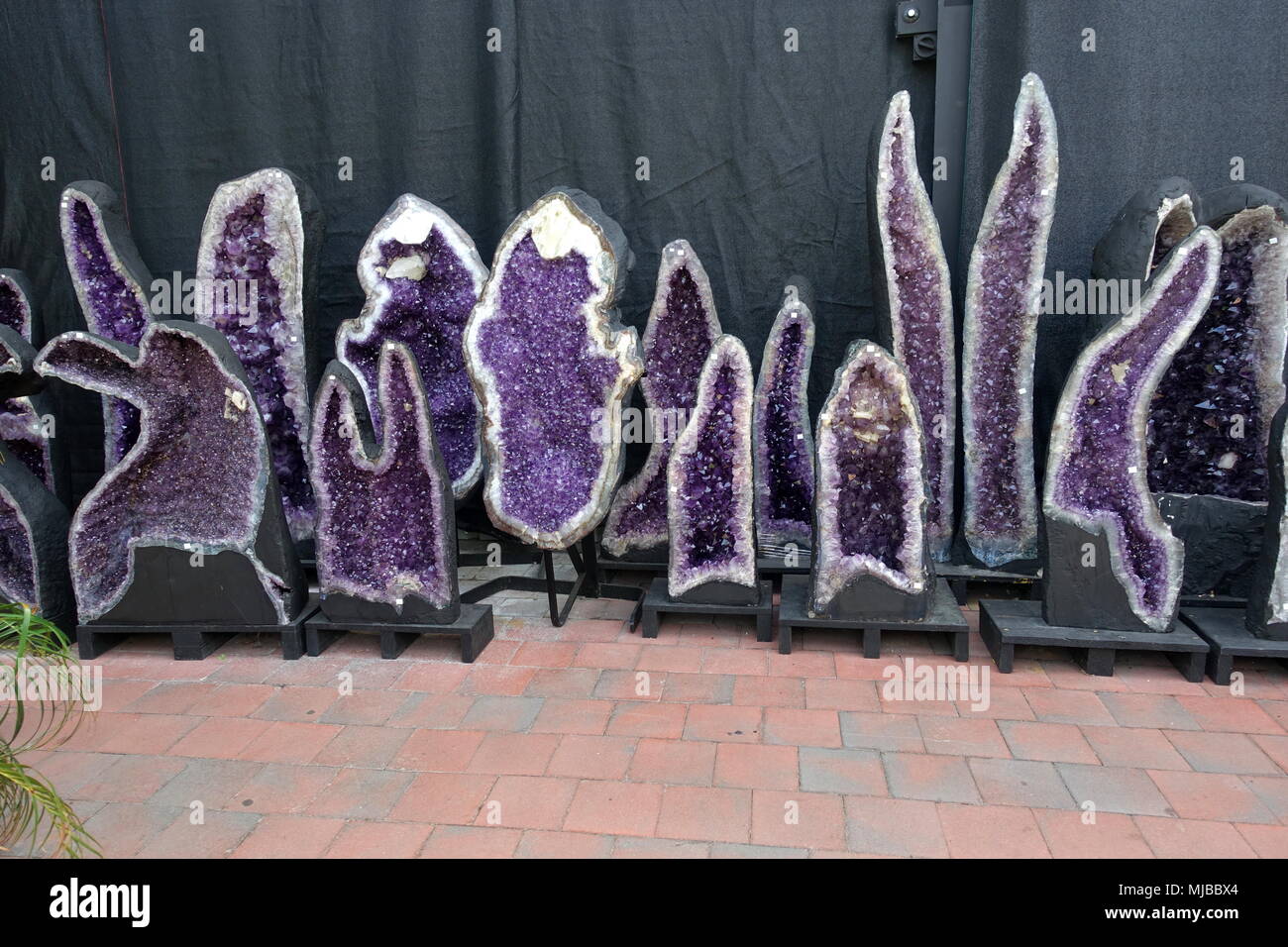 Amethyst crystal caves on display Stock Photo Alamy