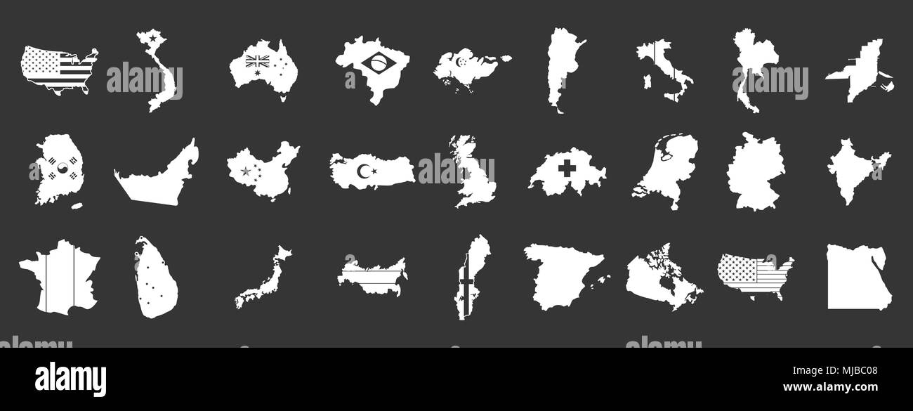 Landmark icon set grey vector Stock Vector Image & Art - Alamy
