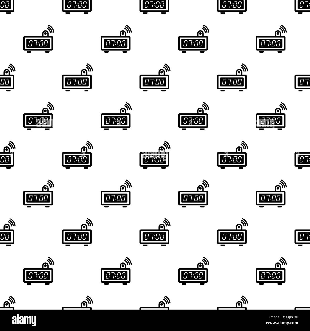 Electronic alarm clock pattern vector seamless Stock Vector