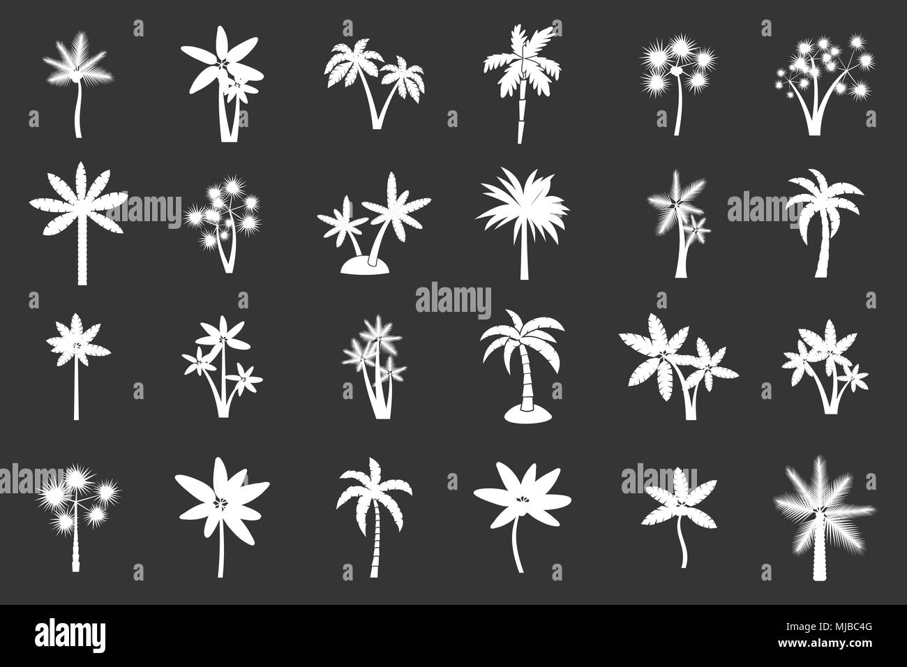 Palm tree icon set grey vector Stock Vector Image & Art - Alamy