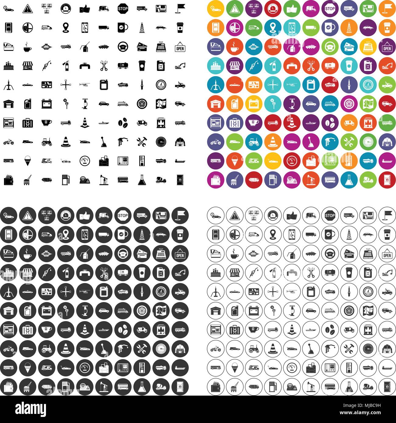 100 gas station icons set vector variant Stock Vector Image & Art - Alamy