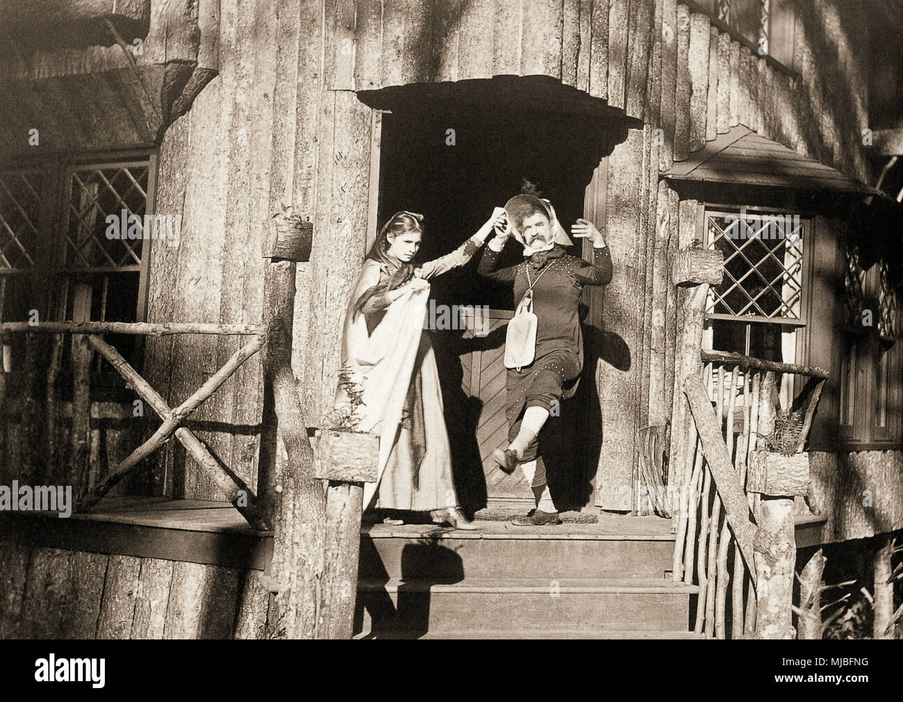 Mark Twain and Daughter Susy Costumed as Hero and Leander Stock Photo