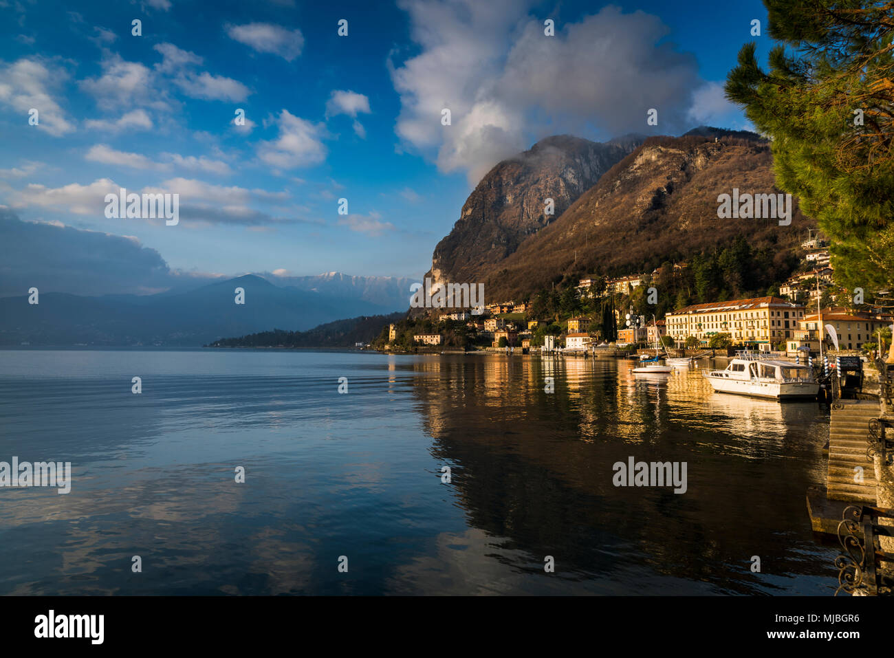 Beautiful morning at Mennagio, Italy, Lake Como. Stock Photo