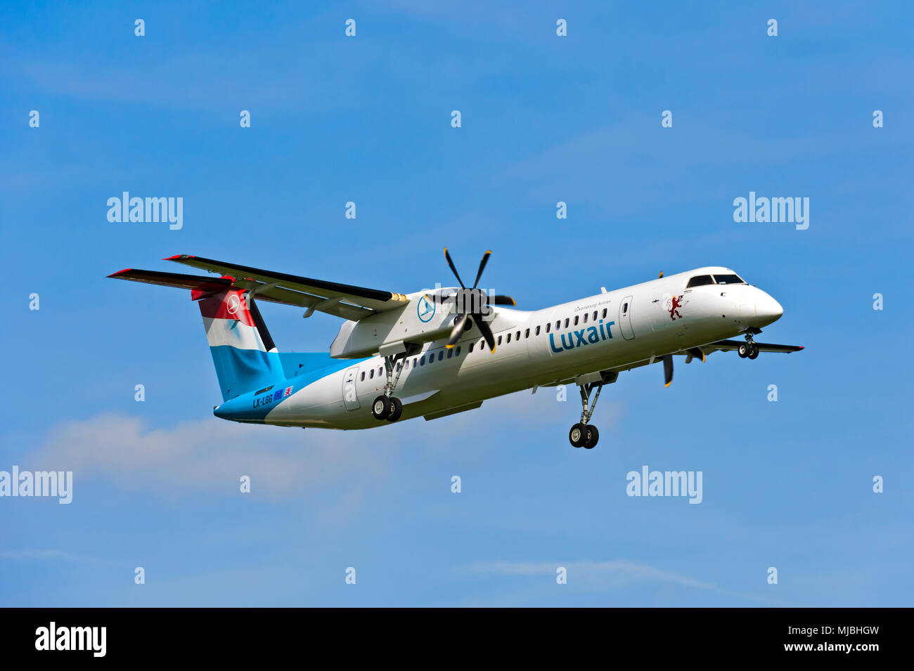 Luxair, De Havilland Canada DHC-8-400, LX-LGG, Luxembourg Stock Photo